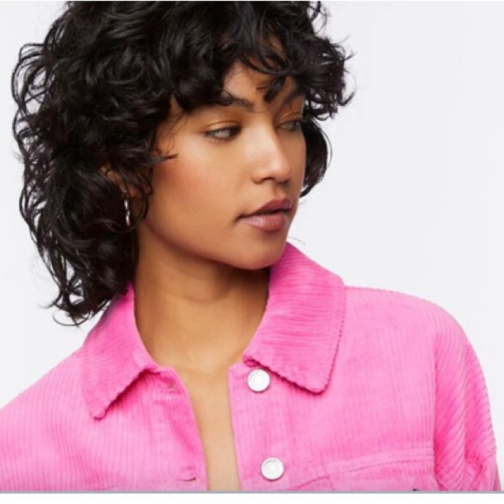 Pink Frayed Corduroy Shacket
